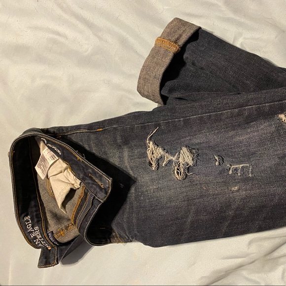 Dark wash distressed high rise jegging STRETCH - Picture 1 of 3